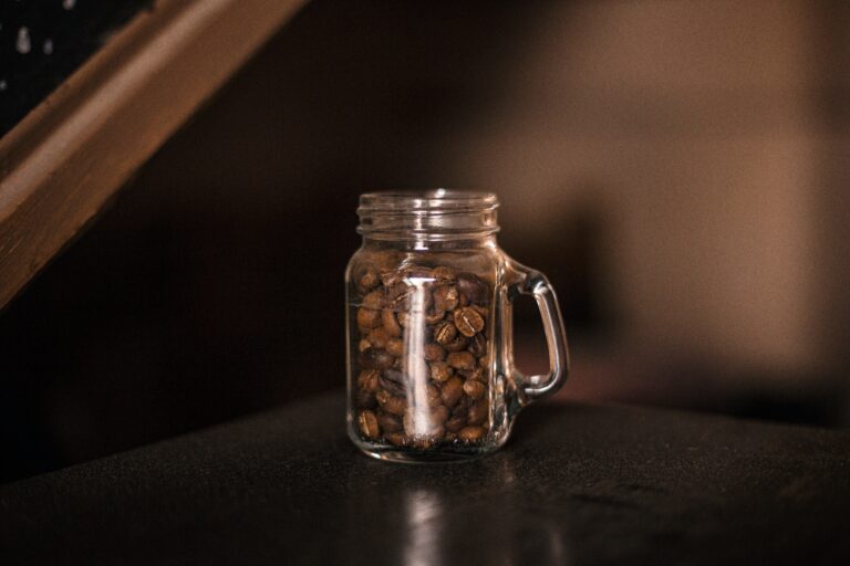coffee beans stored in jar