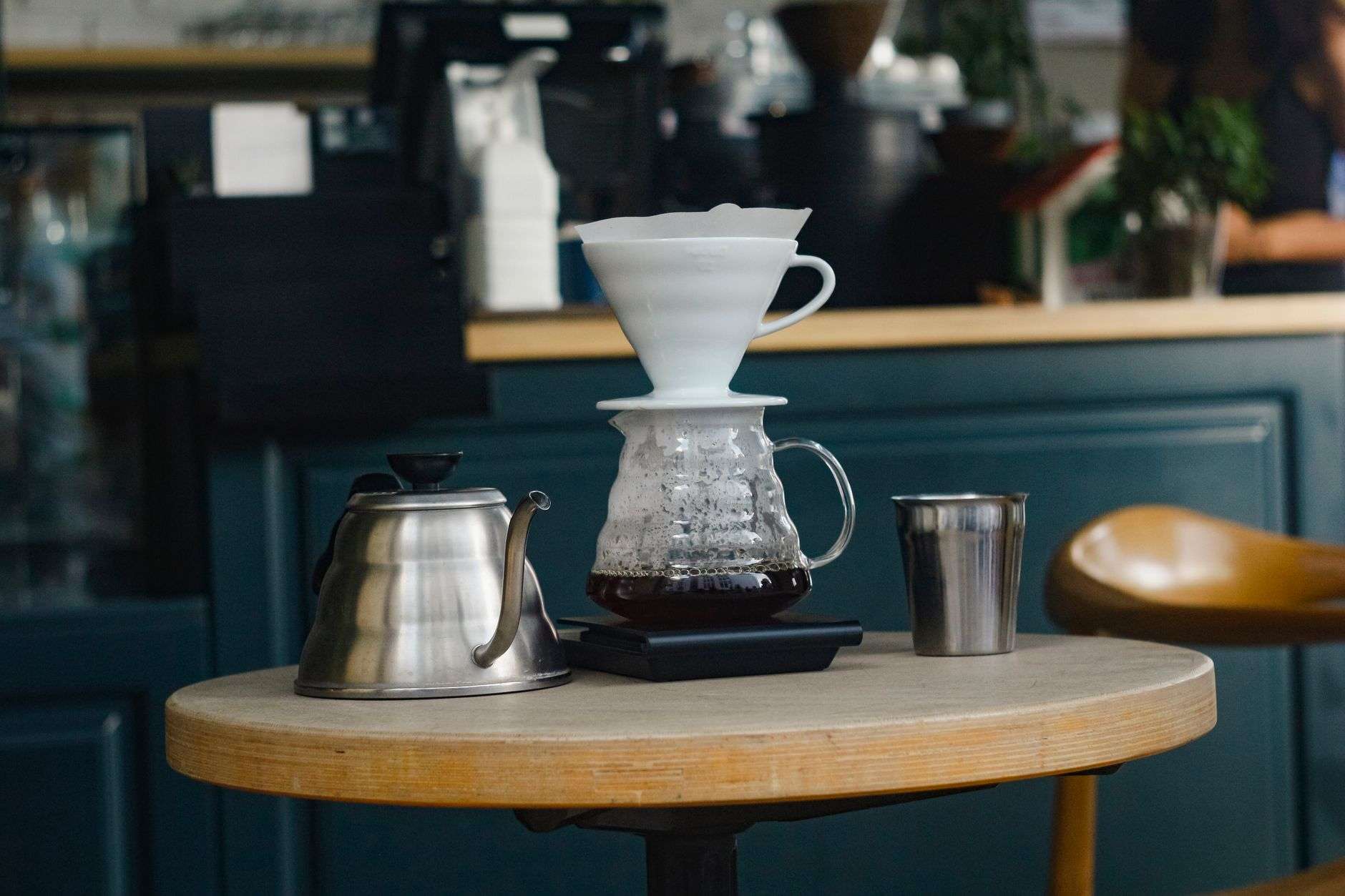 coffee brewing in a drip coffee maker