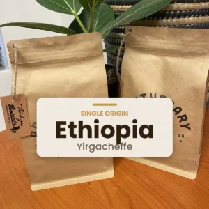 Bag of Apothecary Ethiopia Yirgacheffe (specialty coffee) coffee beans, labelled